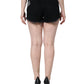 Black Cotton Stretch Strass Hot Pants Shorts