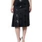 Black DG Monogram Pleated Midi Skirt