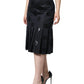 Black DG Monogram Pleated Midi Skirt