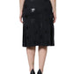 Black DG Monogram Pleated Midi Skirt