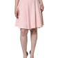 Pink Viscose High Waist A-line Mini Skirt