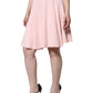 Pink Viscose High Waist A-line Mini Skirt