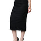 Black Virgin Wool Pencil Cut Midi Skirt