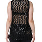 Black Sequin Sleeveless Tank Blouse Top