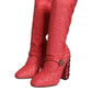 Pink Crystal Lurex Fantasy High Boots Shoes