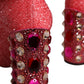 Pink Crystal Lurex Fantasy High Boots Shoes