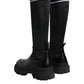 Black White Polyester Socks High Boots Shoes