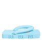 Light Blue Rubber Slides Flats Sandals Shoes