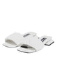 White Leather Slides Flats Sandals Shoes