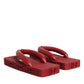 Red Rubber Slides Sandals Flip Flops Shoes