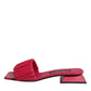 Fuchsia Leather Slides Flats Sandals Shoes