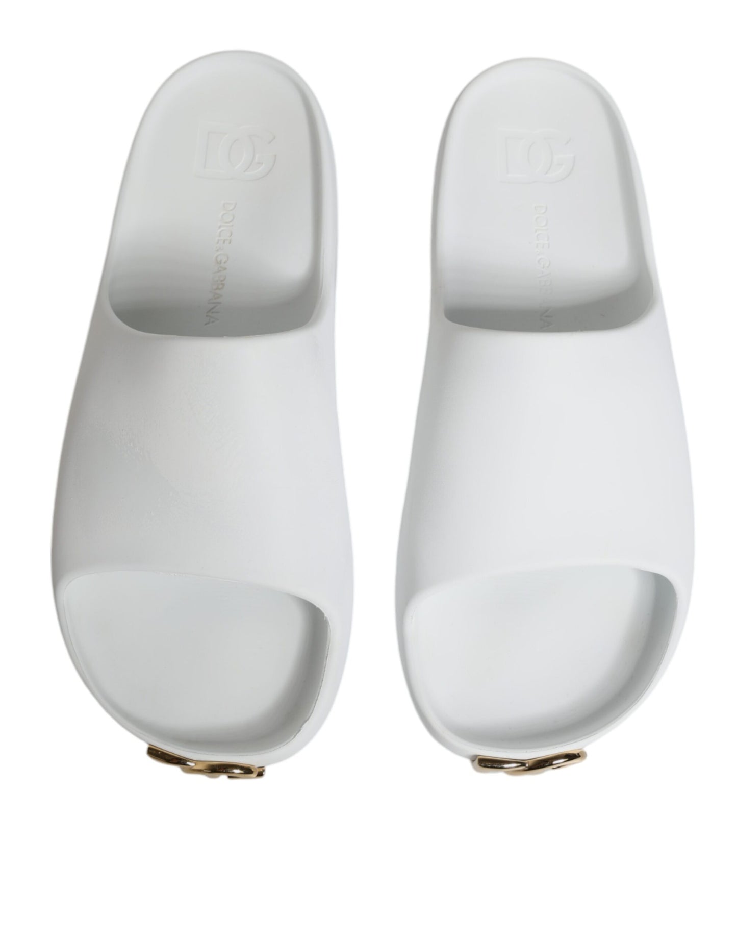 White Rubber Slides Sandals Beachwear Shoes