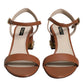 Brown Leather Ankle Strap Sandals Shoes