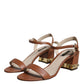 Brown Leather Ankle Strap Sandals Shoes