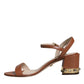 Brown Leather Ankle Strap Sandals Shoes