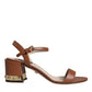 Brown Leather Ankle Strap Sandals Shoes