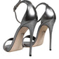 Silver KEIRA Heels Ankle Strap Sandals Shoes