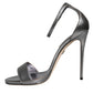 Silver KEIRA Heels Ankle Strap Sandals Shoes