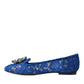 Blue Lace Crystal Ballet Flats Loafers Shoes