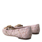 Pink Lace Crystal Ballet Flats Loafers Shoes