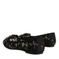 Black Lace Crystal Ballet Flats Loafer Shoes