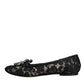 Black Lace Crystal Ballet Flats Loafer Shoes