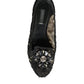 Black Lace Crystal Ballet Flats Loafer Shoes