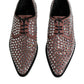 Brown Strass Embellished Derby Dress Shoes