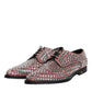 Brown Strass Embellished Derby Dress Shoes