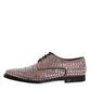 Brown Strass Embellished Derby Dress Shoes