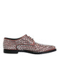 Brown Strass Embellished Derby Dress Shoes