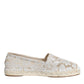 White Lace Viscose Espadrilles Flats Shoes