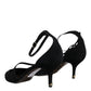 Black Suede Ankle Strap Heels Pumps Shoes