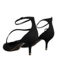 Black Suede Ankle Strap Heels Pumps Shoes