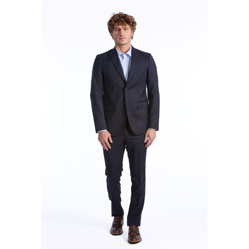 Blue Wool Men Suit