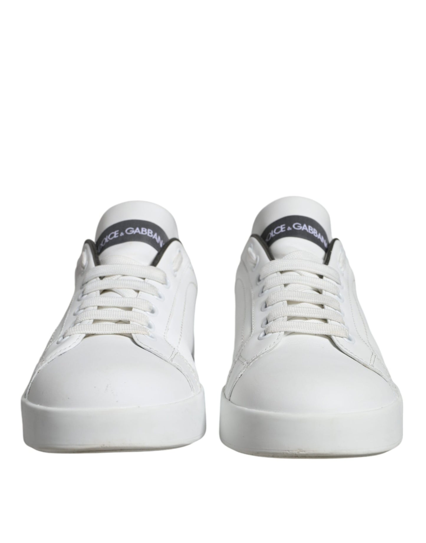 White Leather Portofino Low Top Sneakers Shoes