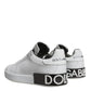 White Leather Portofino Low Top Sneakers Shoes