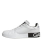 White Leather Portofino Low Top Sneakers Shoes