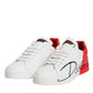 White Red Portofino Low Top Sneakers Shoes