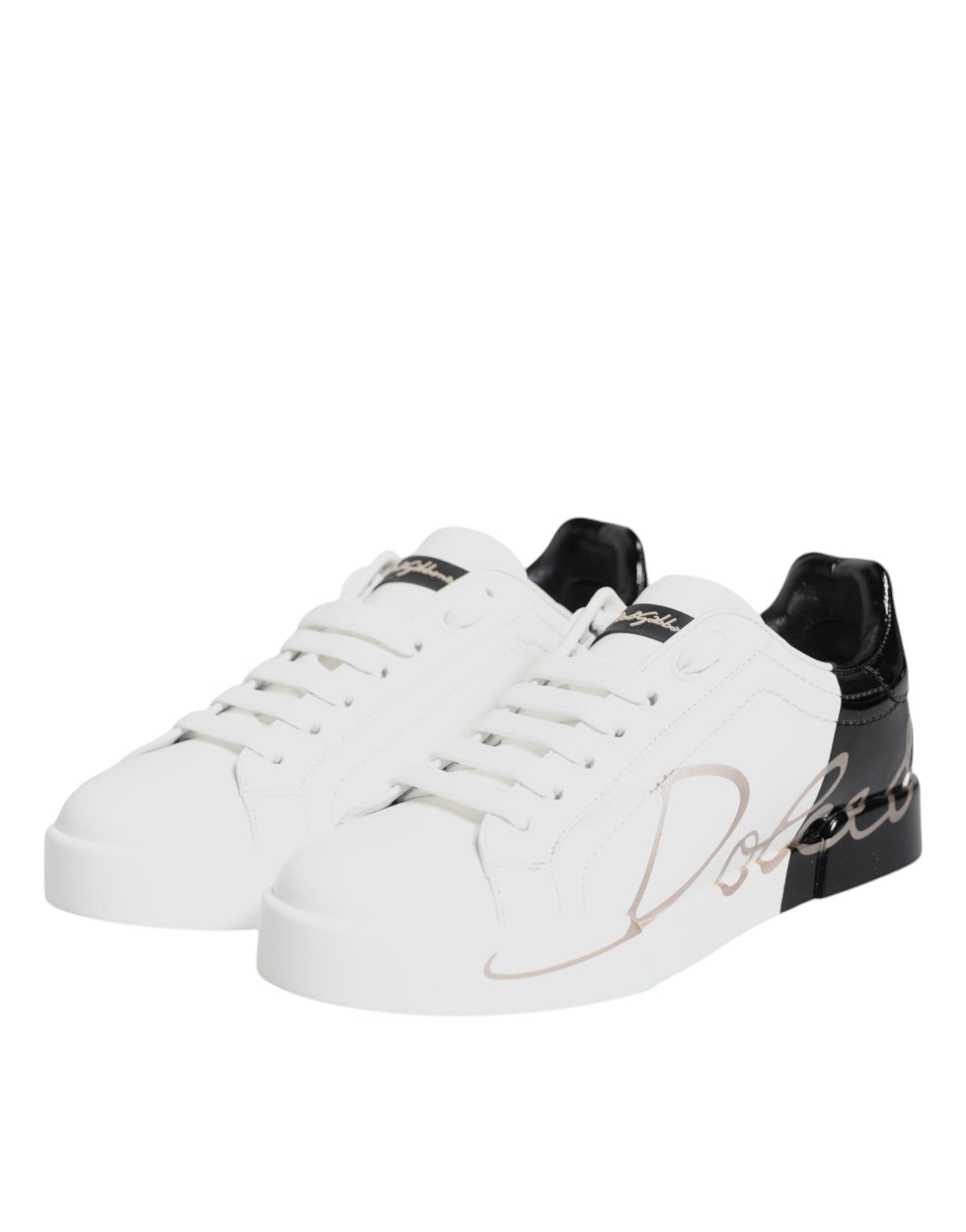 White Black Portofino Low Top Sneakers Shoes