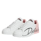 White Pink Portofino Low Top Sneakers Shoes