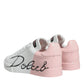 White Pink Portofino Low Top Sneakers Shoes