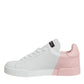 White Pink Portofino Low Top Sneakers Shoes