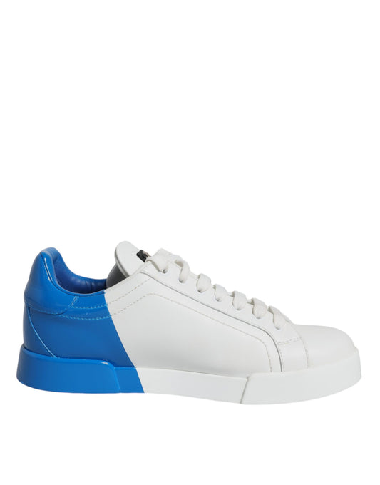 White Blue Portofino Low Top Sneakers Shoes