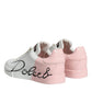 White Pink Portofino Low Top Sneakers Shoes