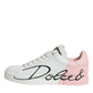 White Pink Portofino Low Top Sneakers Shoes