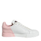 White Pink Portofino Low Top Sneakers Shoes