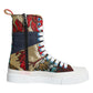 Multicolor Patchwork Logo High Top Sneakers Shoes