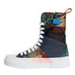 Multicolor Patchwork Logo High Top Sneakers Shoes