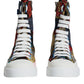 Multicolor Patchwork Logo High Top Sneakers Shoes